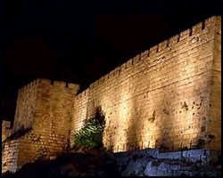 The walls of Jerusalem at night